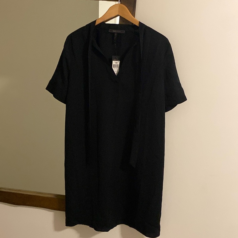NWT. BCBG MaxAzria V-neck Black Dress